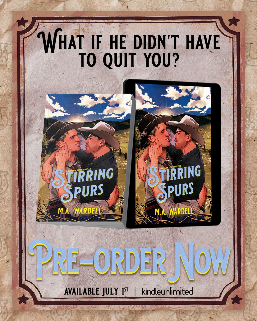 COVER REVEAL – Stirring Spurs by M.A.&nbsp;Wardell