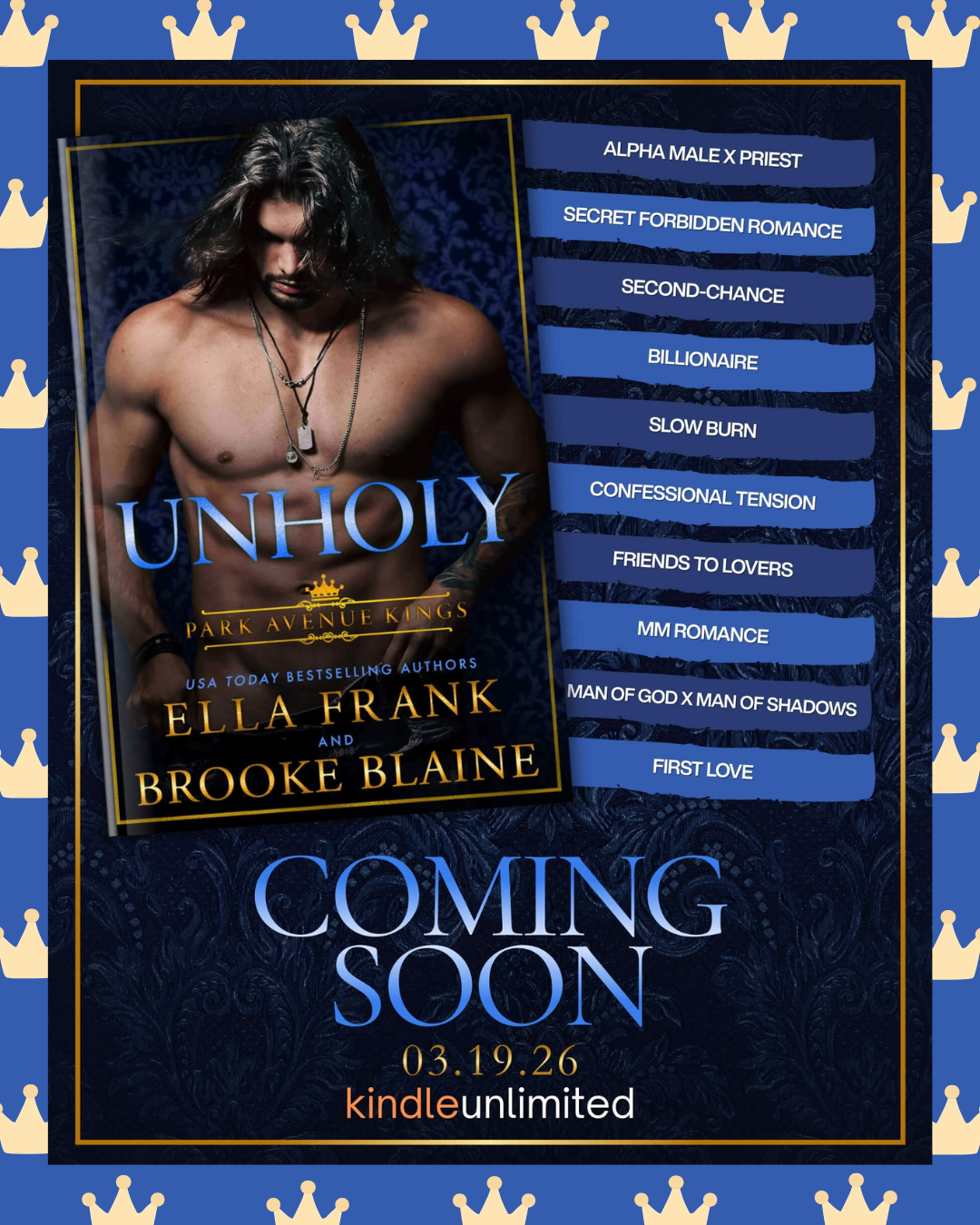 COVER REVEAL: UNHOLY BY ELLA FRANK & BROOKE BLAINE